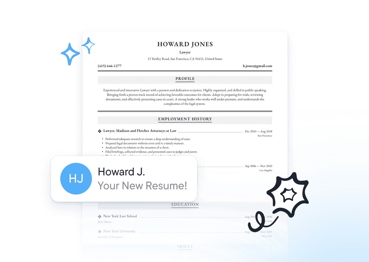 Receive your resume